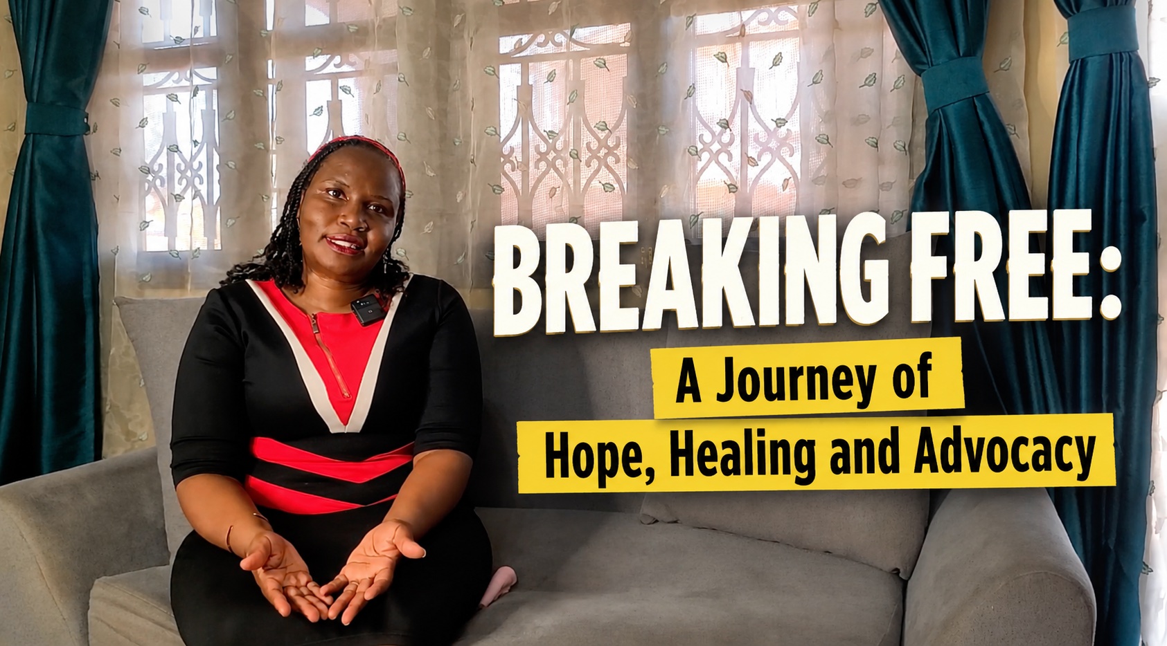 Video thumbnail says, "Breaking Free: A Journey of Hope, Healing, and Advocacy."