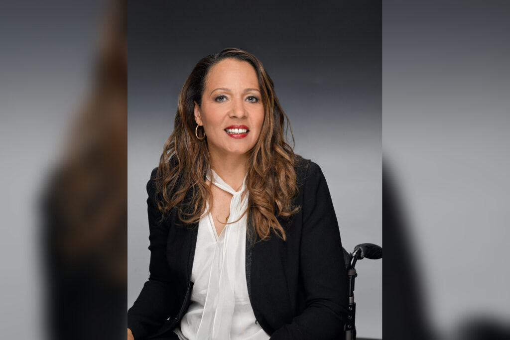 Charlotte Vuyiswa McClain-Nhlapo, Global Disability Advisor at the World Bank Group, seated in her wheelchair.
